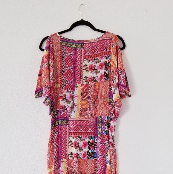 UNCLE FRANK Bohemian Floral Patchwork Midi Dress XS - Picture 5 of 12